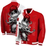 wisconsin badgers spooky grin red varsity jacket best selling