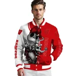 wisconsin badgers spooky grin red varsity jacket best selling