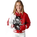 wisconsin badgers spooky grin red varsity jacket best selling