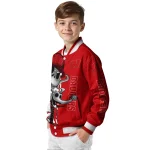 wisconsin badgers spooky grin red varsity jacket best selling