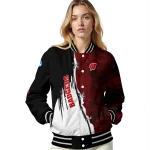 wisconsin badgers torn texture print red black varsity jacket best selling