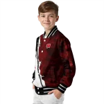 wisconsin badgers torn texture print red black varsity jacket best selling
