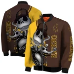 wyoming cowboys spooky grin brown bomber jacket best selling