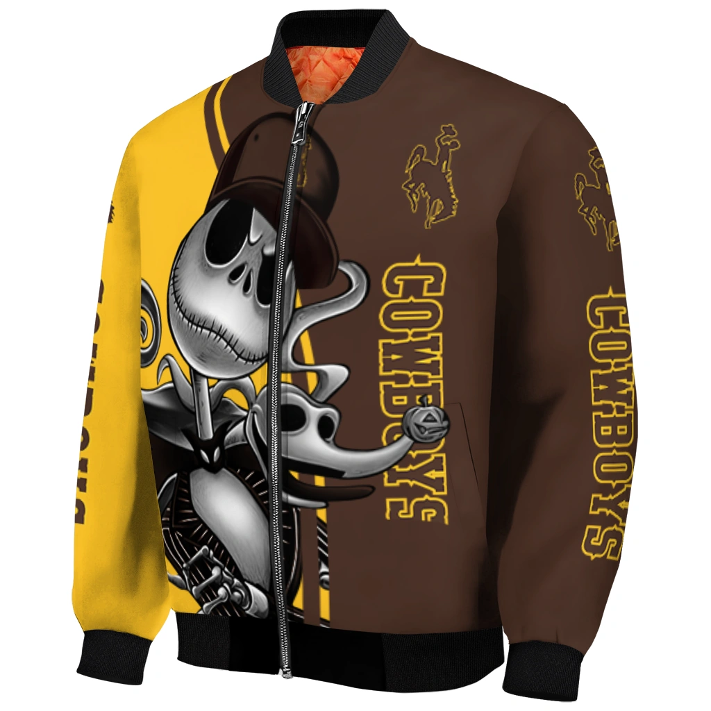 wyoming cowboys spooky grin brown bomber jacket fashion forward wyoming cowboys spooky grin brown bomber jacket fashion forward