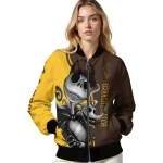 wyoming cowboys spooky grin brown bomber jacket best selling