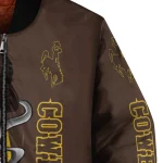 wyoming cowboys spooky grin brown bomber jacket best selling