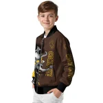 wyoming cowboys spooky grin brown bomber jacket best selling