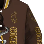 wyoming cowboys spooky grin brown varsity jacket best selling