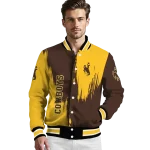 wyoming cowboys urban mark brown varsity jacket best selling