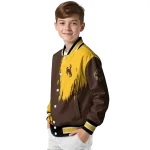 wyoming cowboys urban mark brown varsity jacket best selling