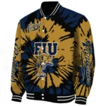 custom fiu panthers burst splatter blue varsity jacket best selling.webp