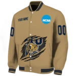 custom fiu panthers claw effect beige varsity jacket best selling.webp