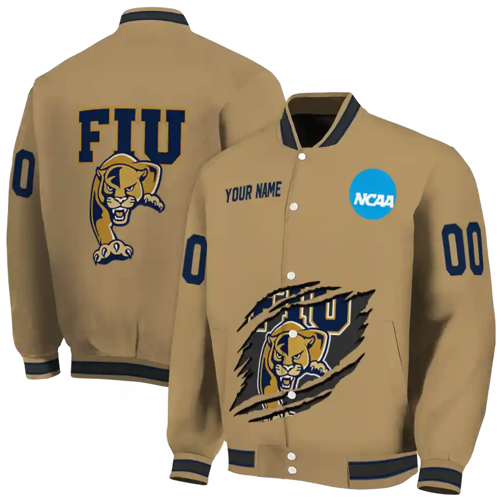 custom fiu panthers claw effect beige varsity jacket fashion forward.webp custom fiu panthers claw effect beige varsity jacket fashion forward.webp