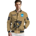custom fiu panthers claw effect beige varsity jacket best selling.webp