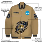 custom fiu panthers claw effect beige varsity jacket best selling.webp