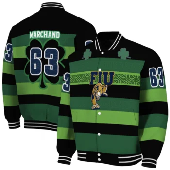 custom fiu panthers clover green lines green black varsity jacket fashion forward.webp