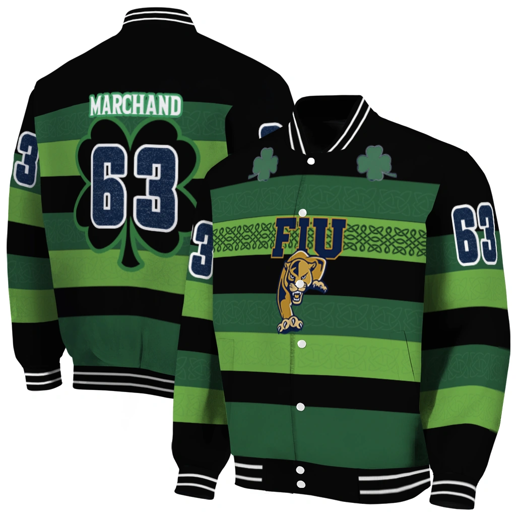 custom fiu panthers clover green lines green black varsity jacket fashion forward.webp custom fiu panthers clover green lines green black varsity jacket fashion forward.webp
