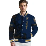 custom fiu panthers tribal deer art blue varsity jacket best selling.webp