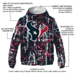 custom houston texans brushstroke pattern blue windbreaker jacket best selling.webp