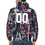 custom houston texans brushstroke pattern blue windbreaker jacket best selling.webp