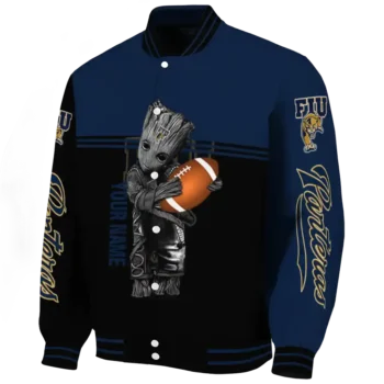 customized fiu panthers groot football blue black varsity jacket best selling.webp