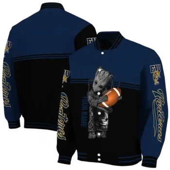 customized fiu panthers groot football blue black varsity jacket fashion forward.webp