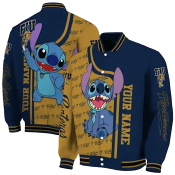 customized fiu panthers stitch laughing blue varsity jacket fashion forward.webp