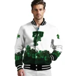 fiu panthers clovers pattern white green varsity jacket best selling.webp
