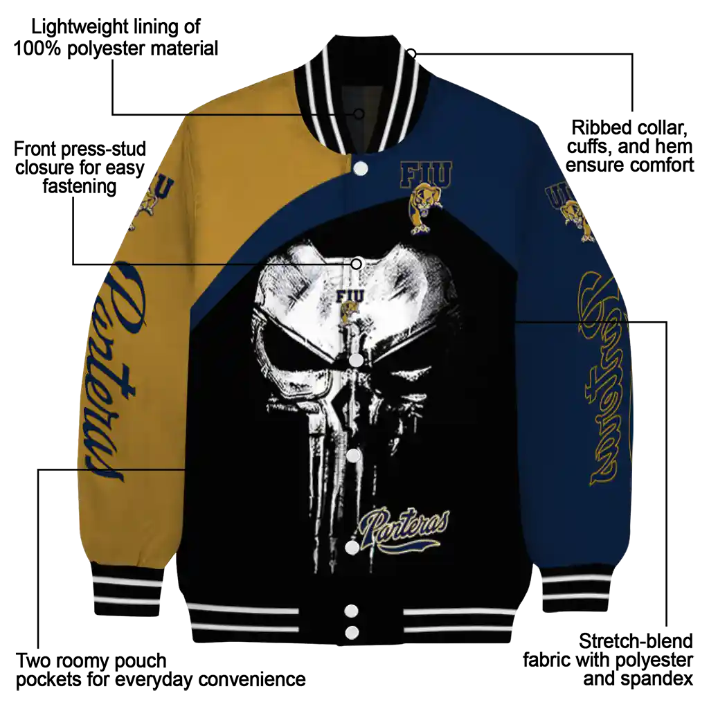 fiu panthers edgy mask blue black varsity jacket new arrival.webp fiu panthers edgy mask blue black varsity jacket new arrival.webp