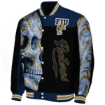 fiu panthers fire skull blue black varsity jacket best selling.webp