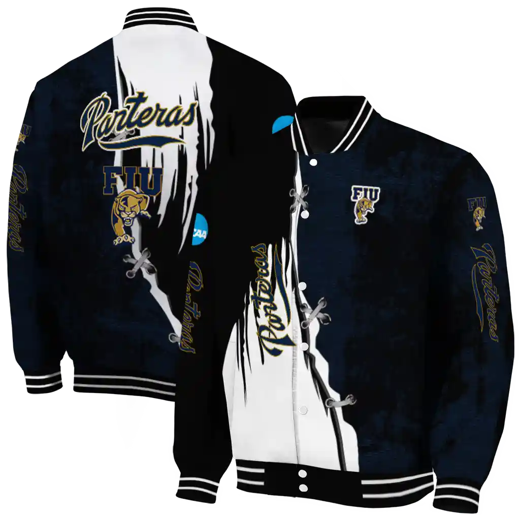 fiu panthers torn texture print blue black varsity jacket fashion forward.webp fiu panthers torn texture print blue black varsity jacket fashion forward.webp