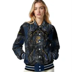 personalized fiu panthers antlers motif blue black varsity jacket best selling.webp