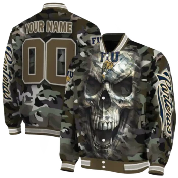 personalized fiu panthers camouflage skull camouflage varsity jacket fashion forward.webp