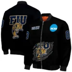 personalized fiu panthers claw shred black bomber jacket best selling.webp