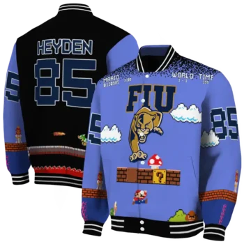 personalized fiu panthers mario blocks blue black varsity jacket fashion forward.webp