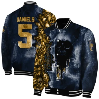 personalized fiu panthers skull cluster blue varsity jacket fashion forward.webp