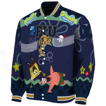 personalized fiu panthers spongebob playtime blue varsity jacket best selling.webp