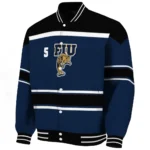 personalized fiu panthers stripe statement blue black varsity jacket best selling.webp