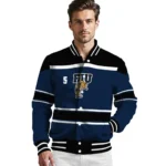 personalized fiu panthers stripe statement blue black varsity jacket best selling.webp